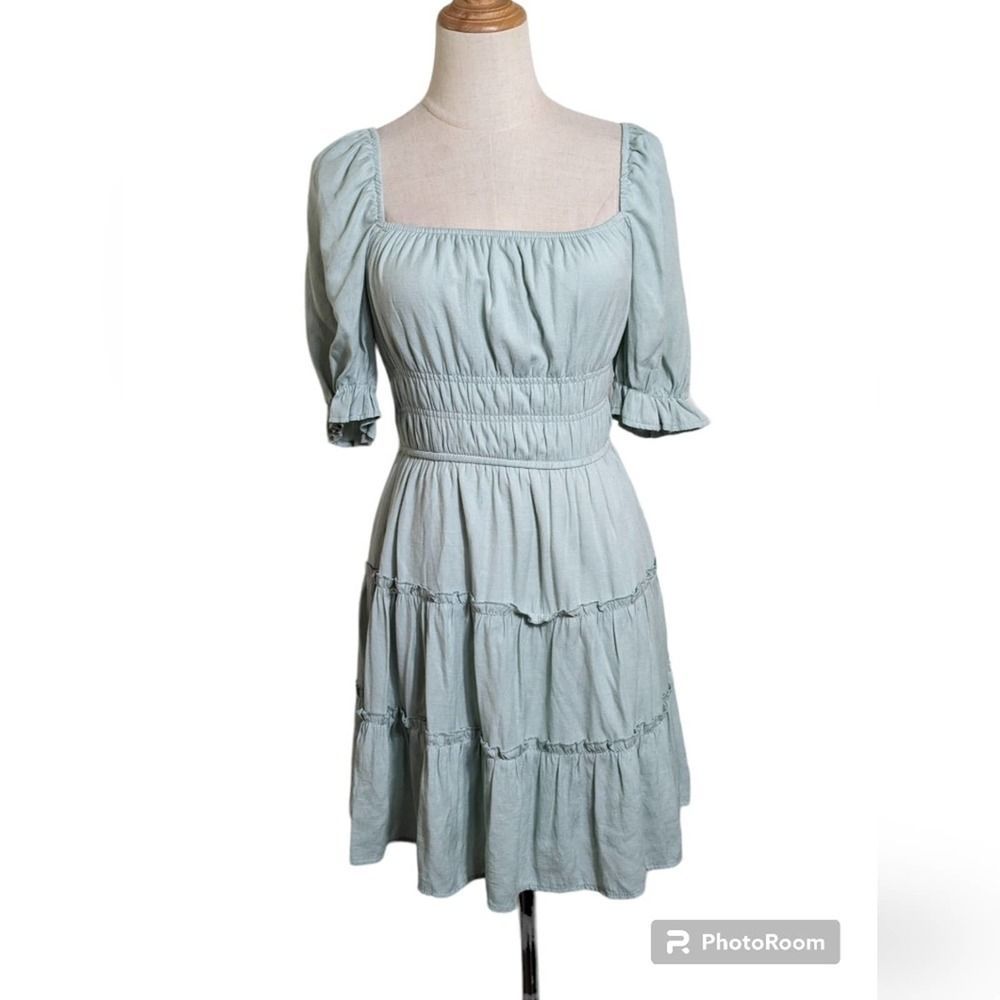 Trixxi Sage Green Coastal Cowgirl  Mini Dress